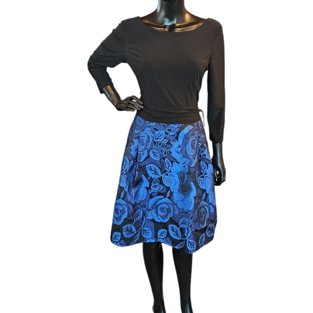 Bateau Neckline Short Black/Blue Cocktail Dress
